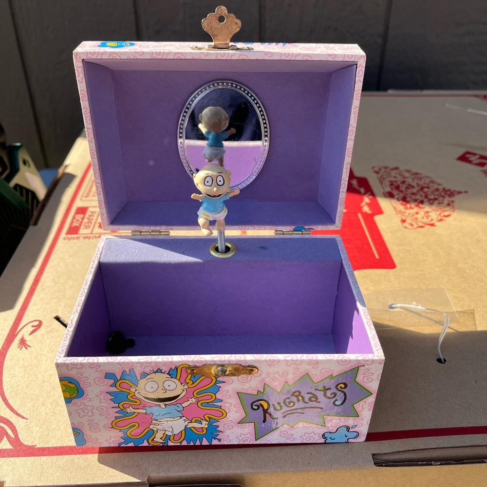 Vintage 1998 Rugrats Musical Jewelry Box Tommy Pickles Works Nickelodeon Viacom